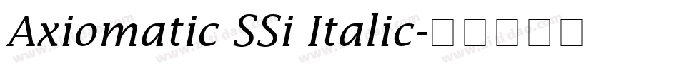 Axiomatic SSi Italic字体转换
